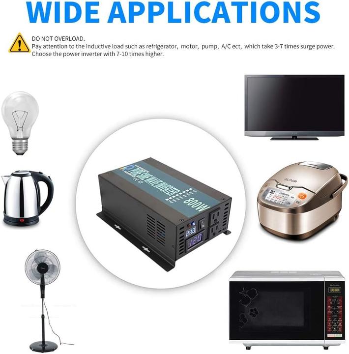 Actual product image Wzrelb Full Power Endurable LED Display Pure Sine Wave Solar Inverter