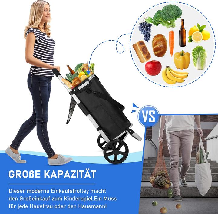 Image du produit Ribelli Chariot à provisions jusqu'à 45Kg, noir