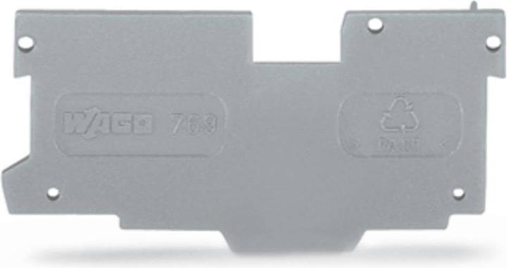 Produktbild Wago 1 Conductor 1 Pin Carrier Grey End Plate (Anschlussleiste)