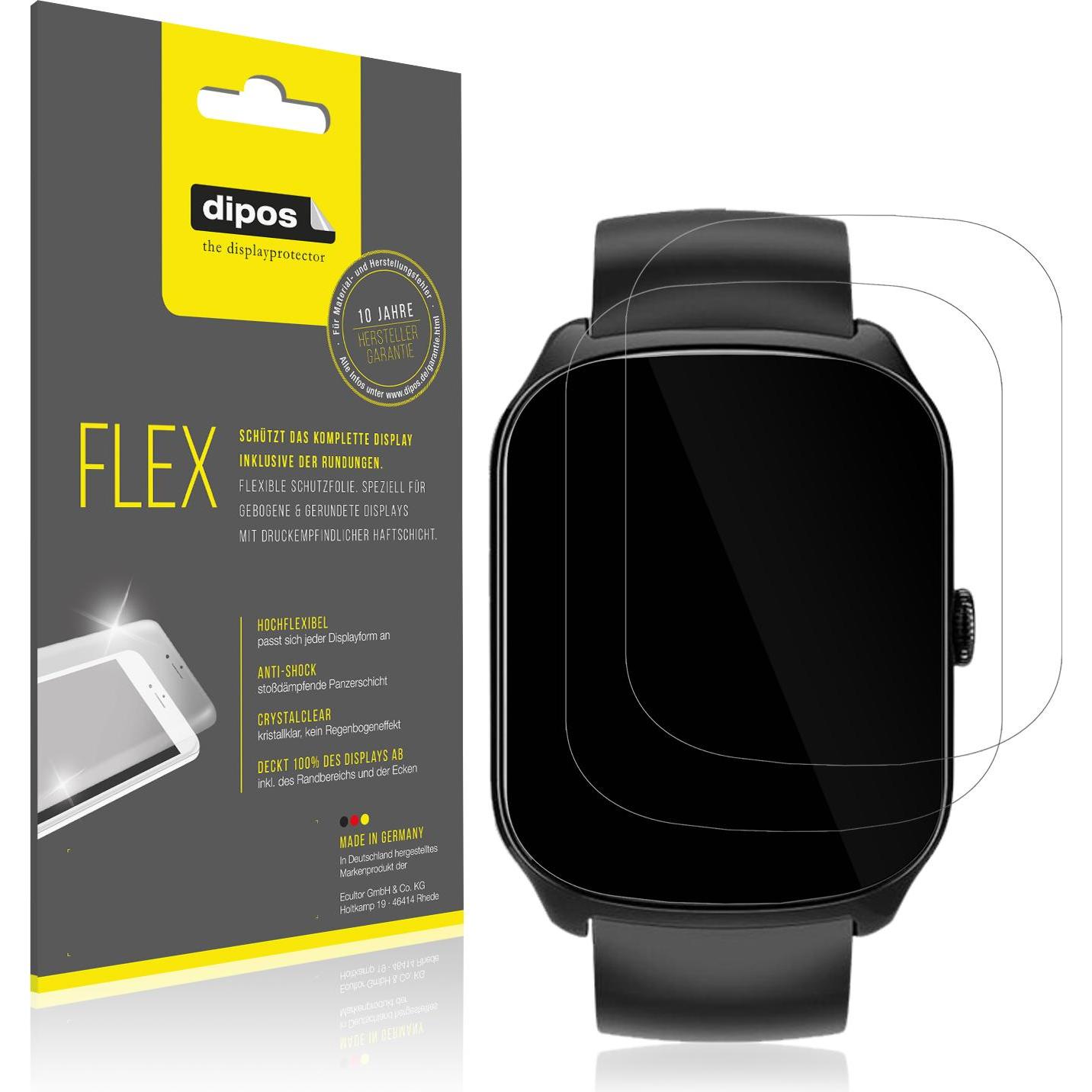 Dipos 3D Full Cover Schutzfolie, Smartwatch Schutzfolie, Transparent