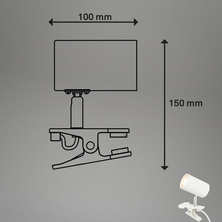 Image du produit Briloner Lampe à pince, 1xGU10/max.9W excl., blanc (GU10)