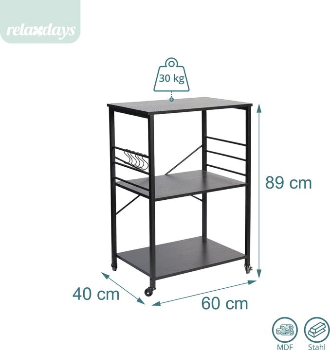 Produktbild Relaxdays Küchenrollwagen