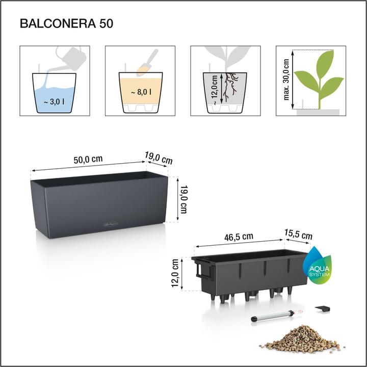 Produktbild Lechuza Balconera Cottage (50 x 19 x 19 cm)