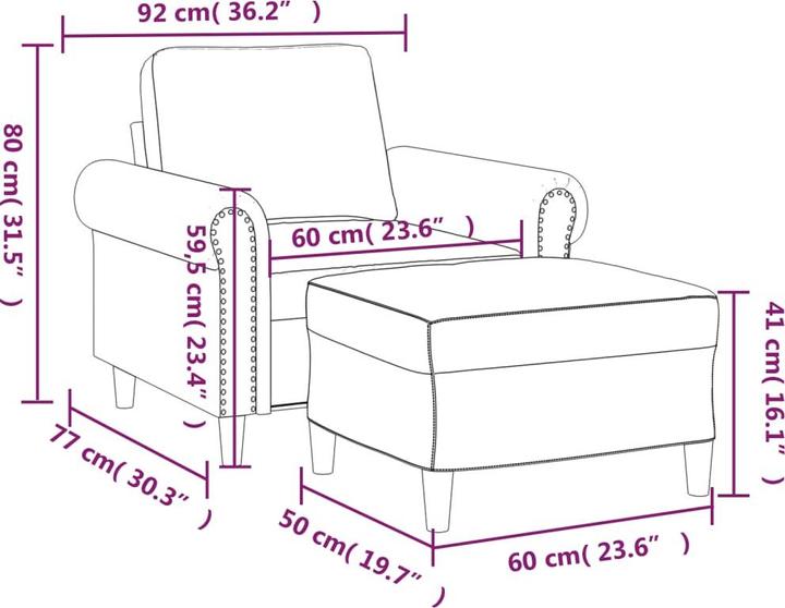 Immagine prodotto vidaXL Sessel mit Hocker