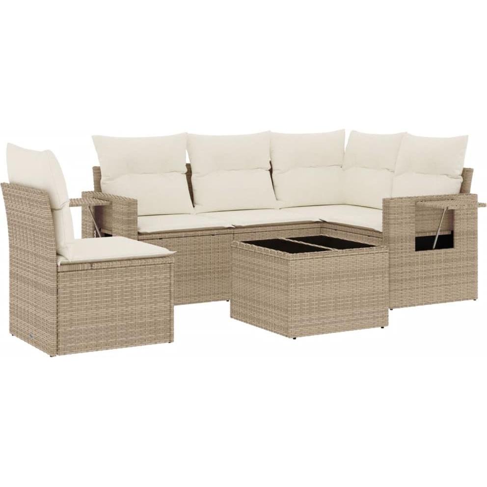 VidaXL, Gartenlounge, Gartenmöbel Sofa Garnitur Gartengarnitur Garten Sitzgruppe 6-tlg. Beige