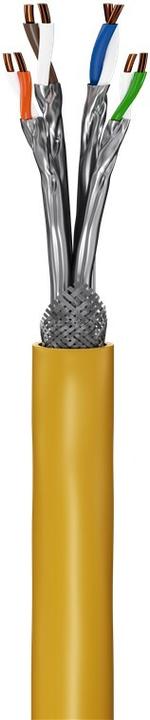 Actual product image Goobay GHMT-certified CAT 8.1 installation cable, S/FTP PiMF, yellow (S/FTP, CAT8.1, 50 m)