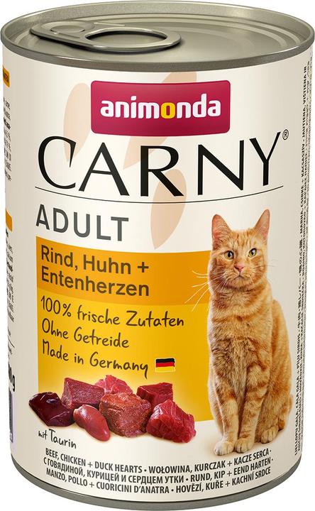 Produktbild animonda Carny Adult Rindfleisch. Hühner- und Entenherzen 400 g (Adult, 12 Stk., 400 g)