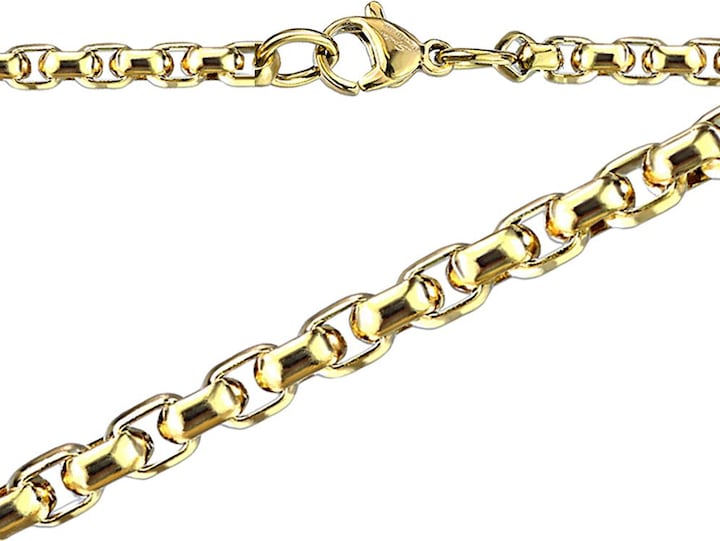 Image du produit Star Piercing Chaîne Round Box plaquée or (Acier chirurgical 316L, sans laiton)