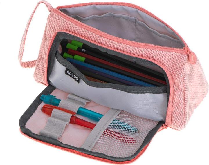 Ikonka School dubbele tas cosmeticatas roze
