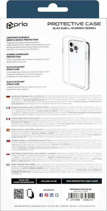Actual product image prio Protective cover for Samsung Galaxy Note 20/ Note 20 5Gclear (Samsung Galaxy Note 20, Samsung Galaxy Note 20 5G)