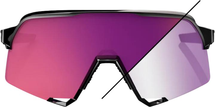Immagine prodotto 100% S3 Gloss Black - Purple Flash Mirror Photochromic Lens (Nero, Nero lucido, Specchio Flash Viola Fotocromatico)