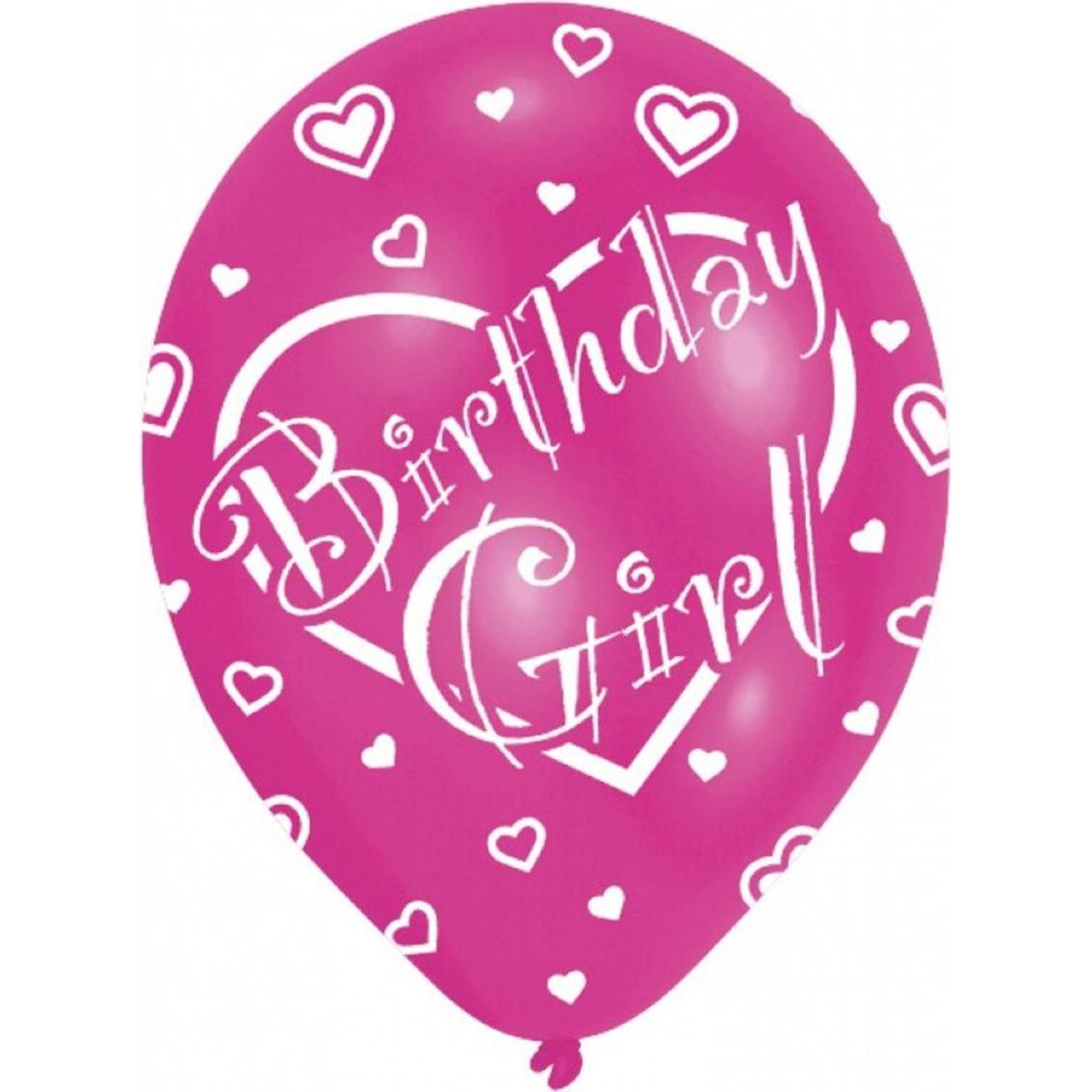 Amscan Ballone Birthday Girl pink 27.5cm in Beutel