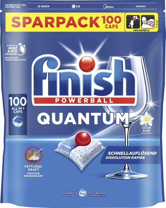 Finish Capsule per lavastoviglie Quantum (Compresse, 100 Cicli di lavaggio)
