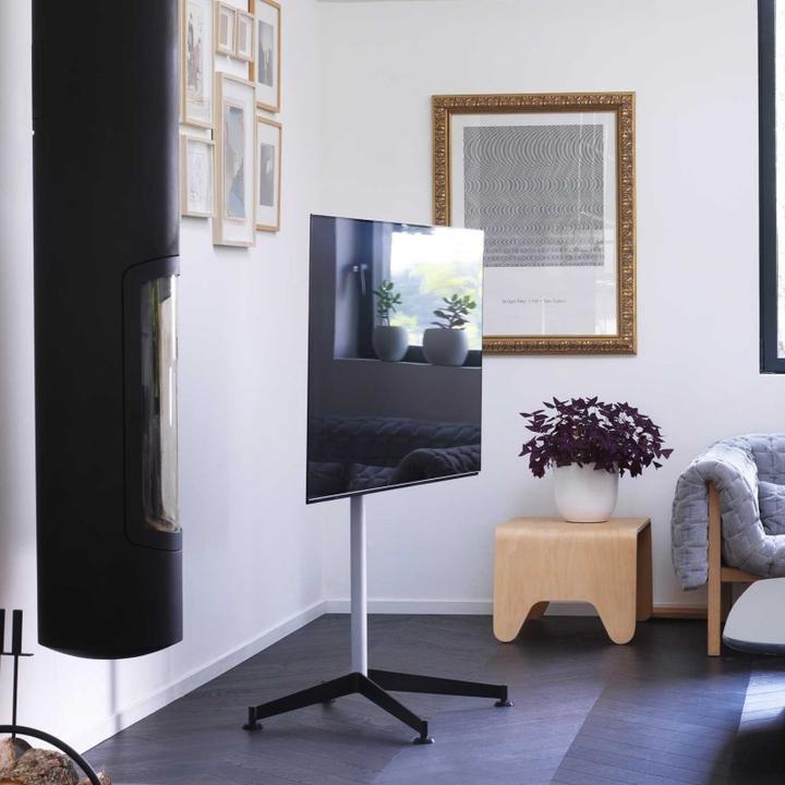 Actual product image Erard KANA 1200L mobile TV stand 30-55 inch, silver / black (30 kg, 30" - 55")