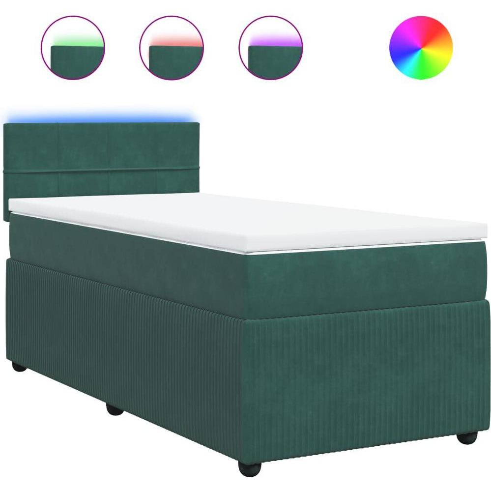 Thumbnail - VidaXL, Bett, Bo x springbett mit Matratze 80 x 200 cm Samt (80 x 200 cm)