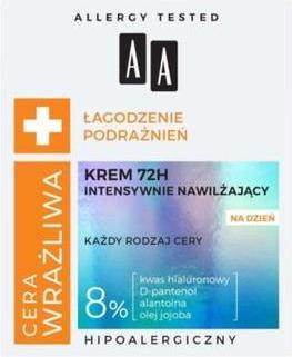 Energy Label AA Sensitive Skin Soothing Irritations 72H Intensely Moisturising Day Cream For All Skin Types 50Ml (50 ml, Day cream)
