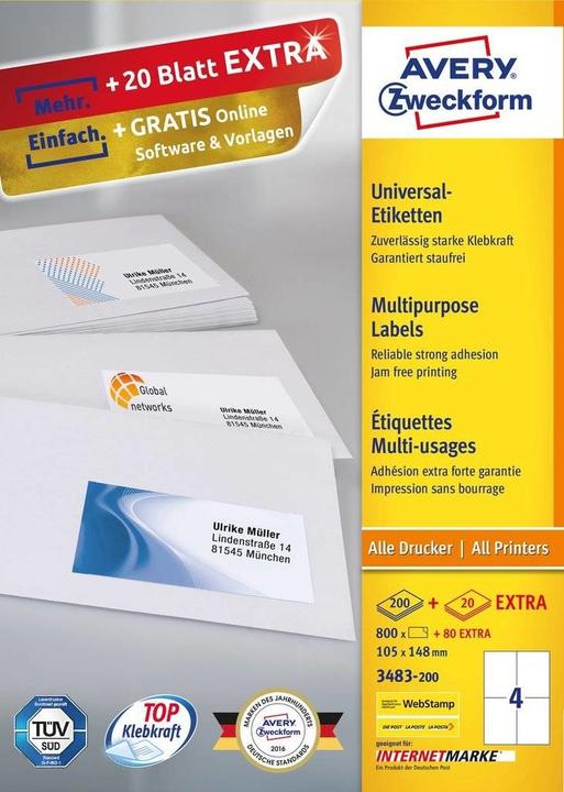 Actual product image Avery Universal labels