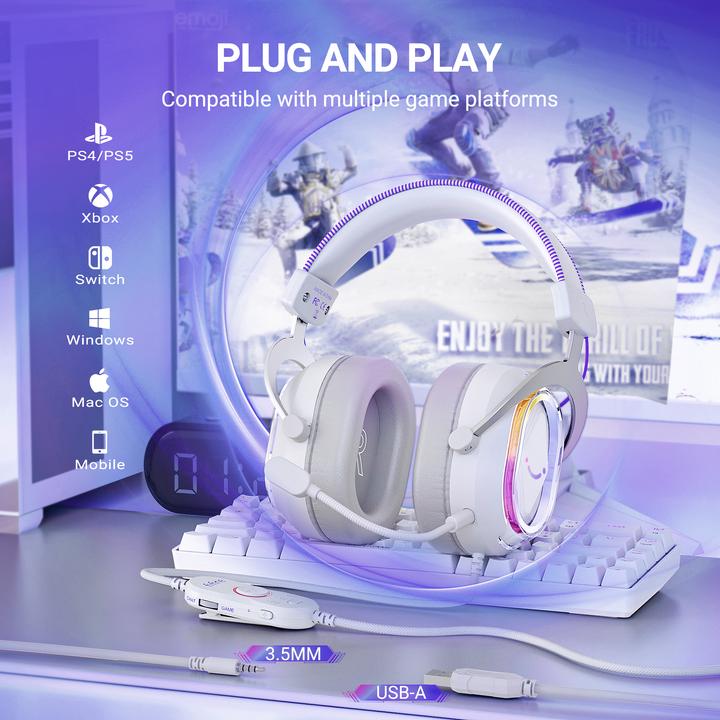 Produktbild Fifine H13-WP Gaming-Headset USB kabelgebunden mit LED (Kabelgebunden)