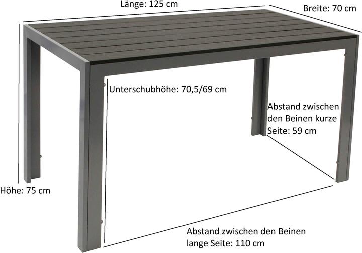 Produktbild Didiesse Gartentisch (70 x 125 x 70.50 cm)