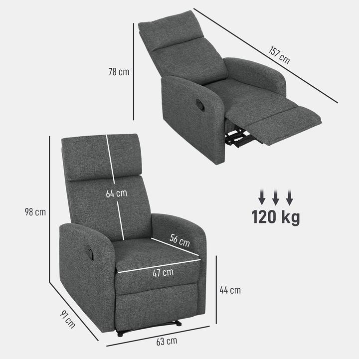 Actual product image Homcom Relaxsessel Polyester Dunkelgrau