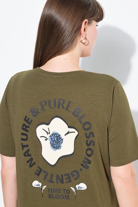 Produktbild Ulla Popken T-Shirt, Blüte, V-Ausschnitt, Halbarm (56)