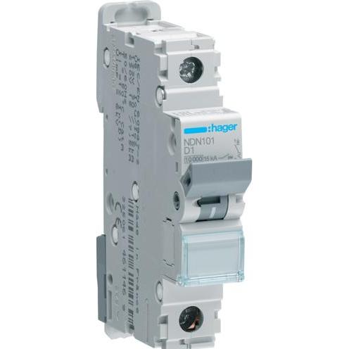 Hager, Schutzschalter, HAG NDN101 LS-Schalter 1polig 10kA D-1A 1M