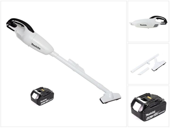 Makita DCL 180 M1 W 18 V Li-Ion Akku-Staubsauger Weiss + 1 x 4,0 Ah Akku - ohne Ladegerät
