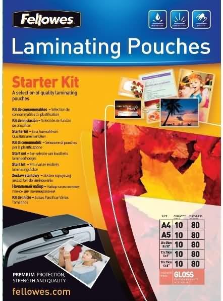 Actual product image Fellowes Laminating starter kit (A5, A4, 50 Piece, 80 µm)
