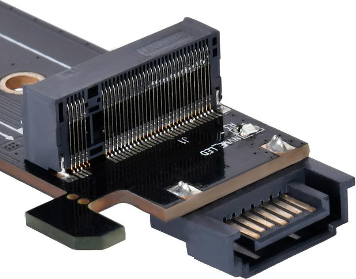 Image du produit Silverstone SST-ECM28 - 1x NVMe + 1x SATA M.2 SSD vers PCI-E x4 1HE carte d'adaptation