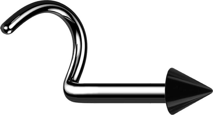 Produktbild Star Piercing Nasenstecker gebogen schwarz mit Cone (ohne Messing, Titan)