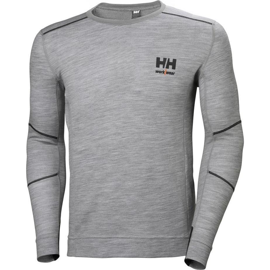 Helly Hansen Workwear, Arbeitsjacke, Apatiniai marškinėliai HELLY HANSEN Lifa Merino Crewneck, pilki XL (XL)