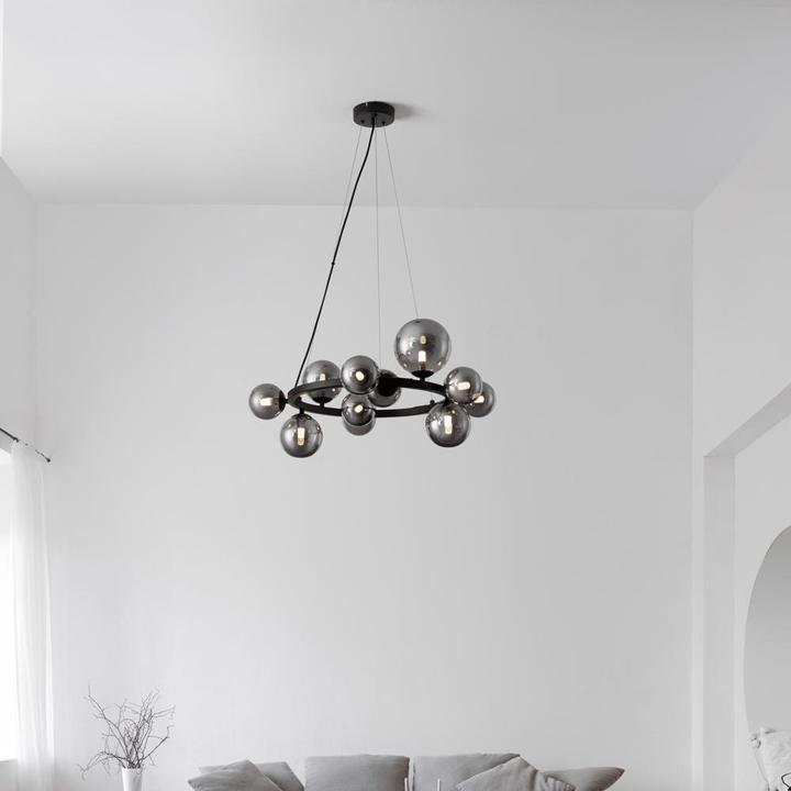 Productafbeelding Nova Luce ODILLIA hanglamp G9 11-voudig zwart 120x65cm dimbaar 9028855 (G9)