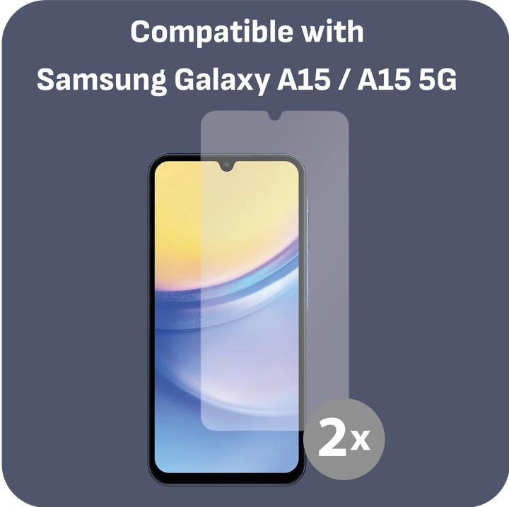Actual product image Cazy Protective Glass Compatible with Samsung Galaxy A15 / A15 5G Tempered Glass Case Compatible - (2 Piece, Samsung Galaxy A15 5G, Samsung Galaxy A15)