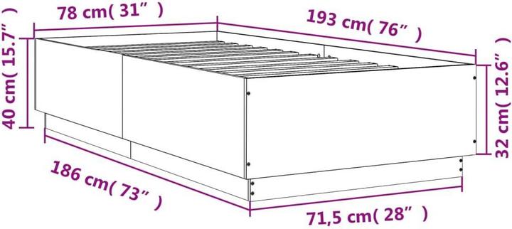 Image du produit vidaXL Bettgestell (75 x 190 cm)