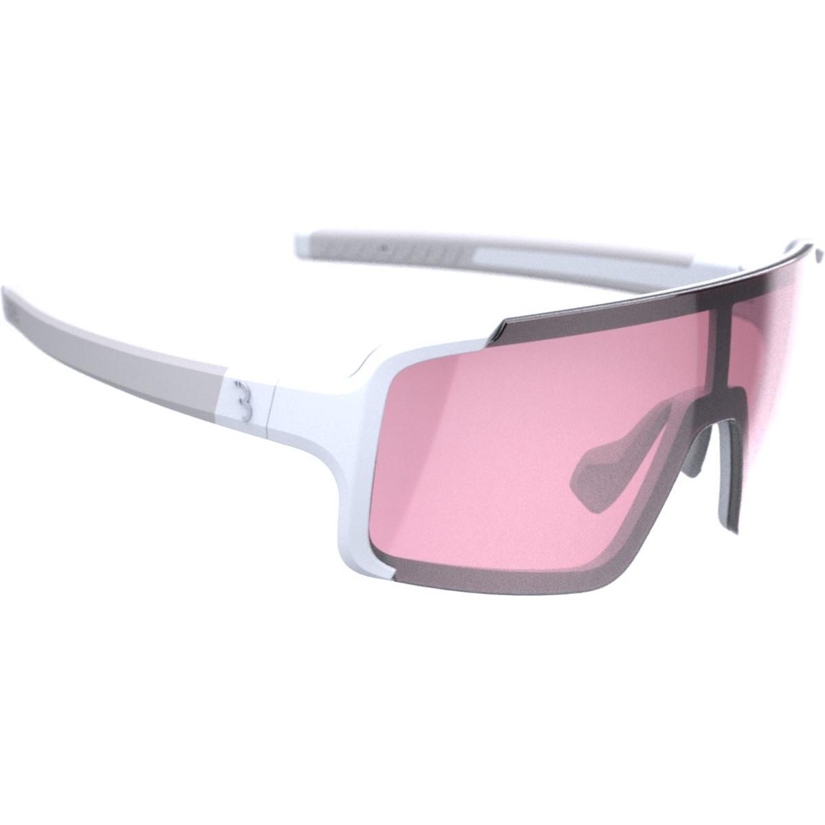 BBB, Unisex, Occhiali sportivi, Occhiali Chester Bianchi stretti, flash rosa (Bianco, Opaco), Bianco, Pink, Nero