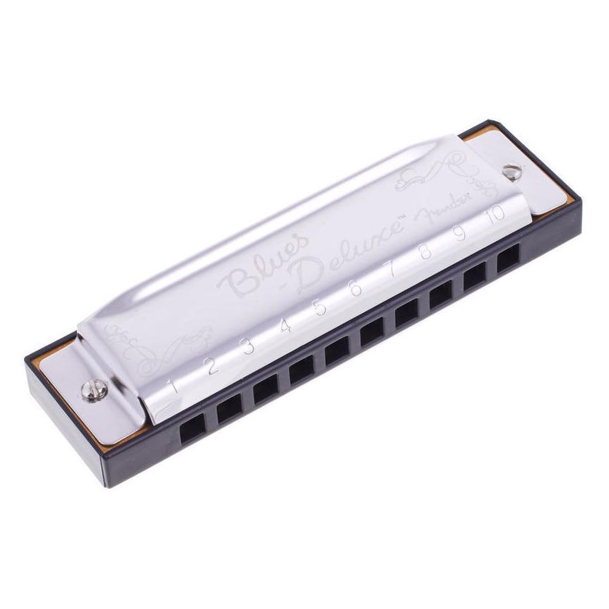 Fender Blues Harmonica Deluxe C (Harmonica, Diatonisch, C Majeur), Blaasinstrumenten, Zilver