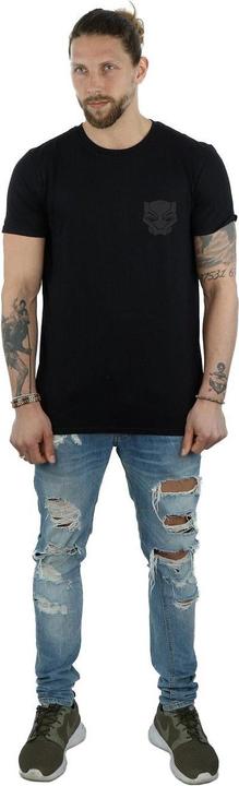 Produktbild Black Panther Schwarz auf Schwarz Brust Druck TShirt (XL)