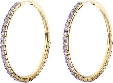 Actual product image Brosway - Distinctive circle earrings with violet zircons Desideri BEIE026