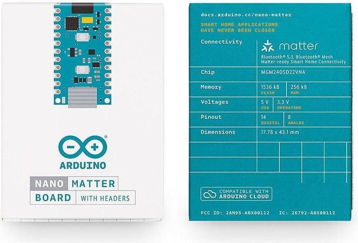 Actual product image Arduino Nano Matter mit Header, ABX00137, 32-Bit Cortex-M33, Thread, Bluetooth LE 5.3