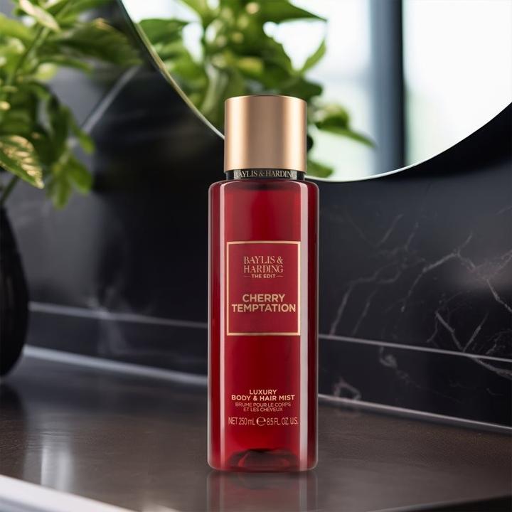 Actual product image Baylis & Harding The Edit Cherry Temptation Body And Hair Mist - 250 Ml (250 ml, Body & hair fragrance spray)