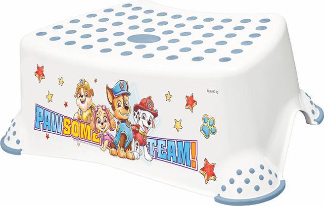 Actual product image keeeper kids step stool ""tomek Paw Patrol"", white with print, max. load: 80 kg, surface and feet