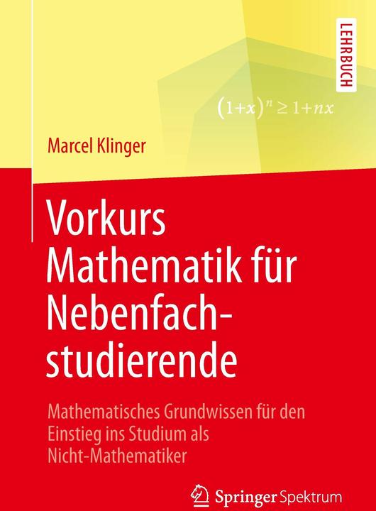 Produktbild Vorkurs Mathematik für Nebenfachstudierende (Deutsch, Marcel Klinger, 2014)
