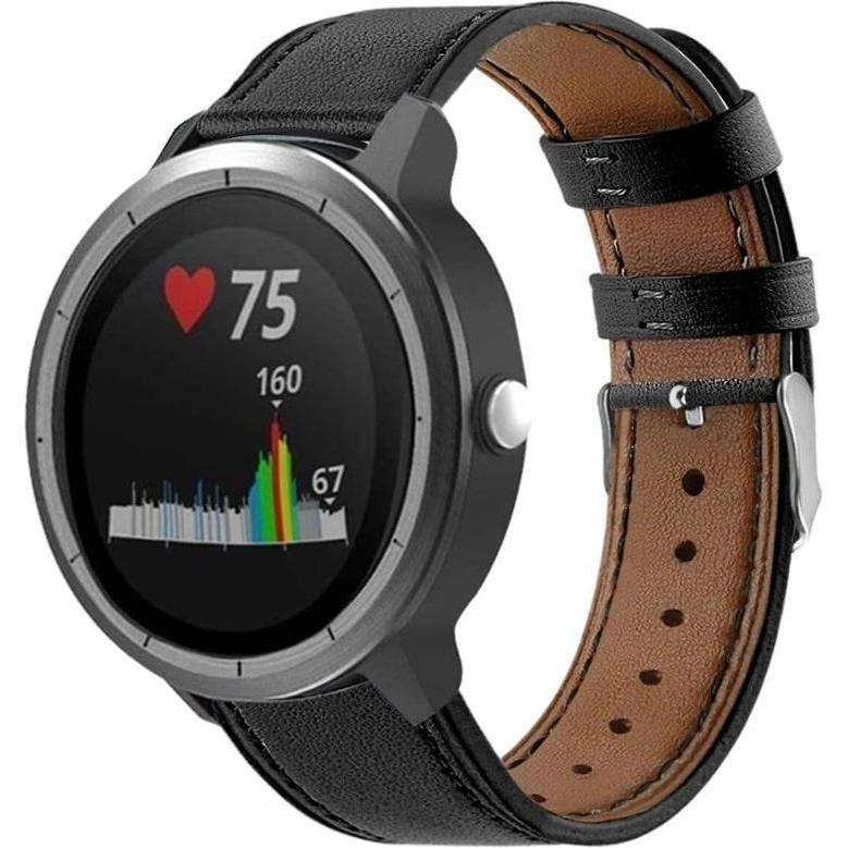 Thumbnail - Strap-it Armband (Leder, Vivoactive 3), Uhrenarmband, Schwarz