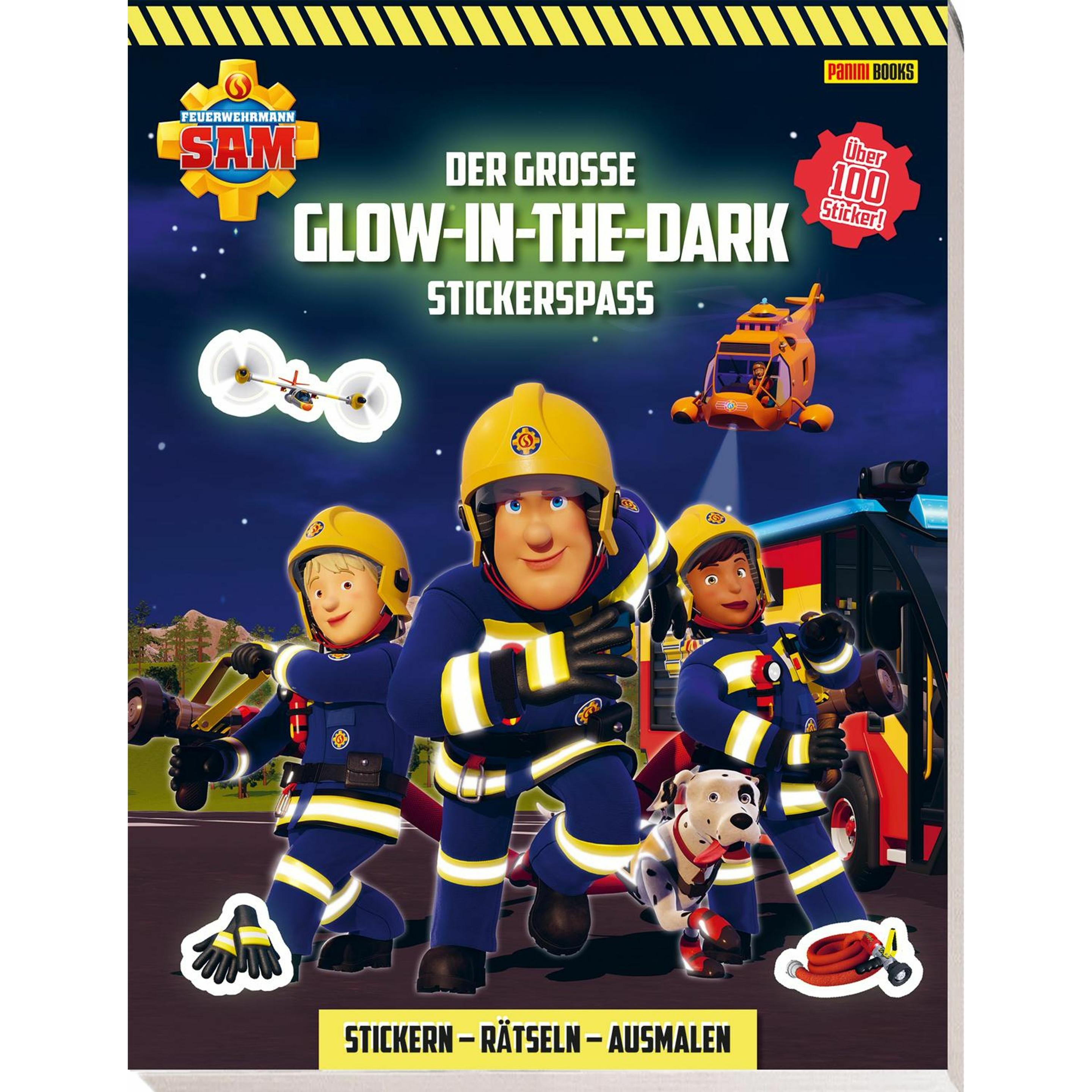 Panini, Sticker, Feuerwehrmann Sam: Der grosse Glow-in-the-Dark Stickerspass: Stickern - Rätseln - Ausmalen