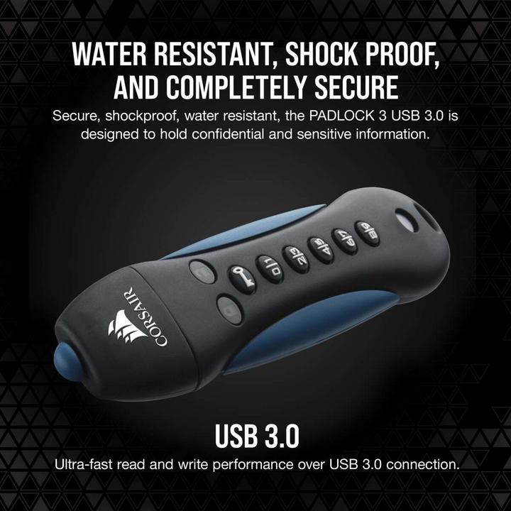 Produktbild Corsair USB 256GB Padlock3 U3 COR (256 GB, USB-A)