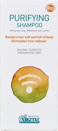 Argital Reinigendes Shampoo mit grüner Tonerde Mistel Zitrone (200 ml, Flüssiges Shampoo)