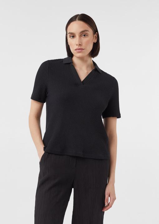 Produktbild Comma Sweatshirt Kurzarm-Sweatshirt mit Polokragen (34)