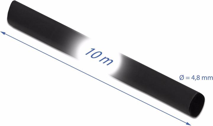 Actual product image Delock Heat shrink tubing 10m x 4,8mm black (1 x)