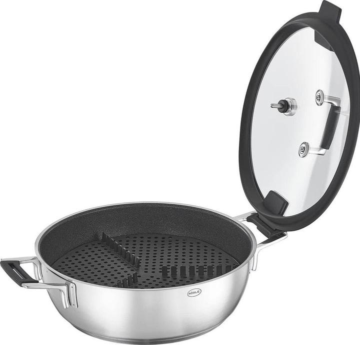 Produktbild Rösle Dampfgarer SILENCE PRO Stahlgrau (28 cm, Dampfkochtopf, Edelstahl)
