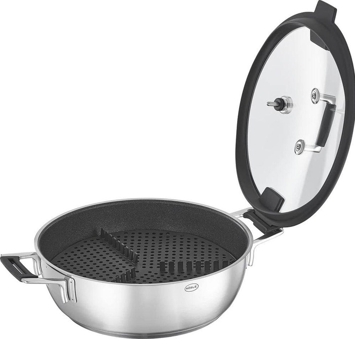 Produktbild Rösle Dampfgarer SILENCE PRO Stahlgrau (28 cm, Dampfkochtopf, Edelstahl)
